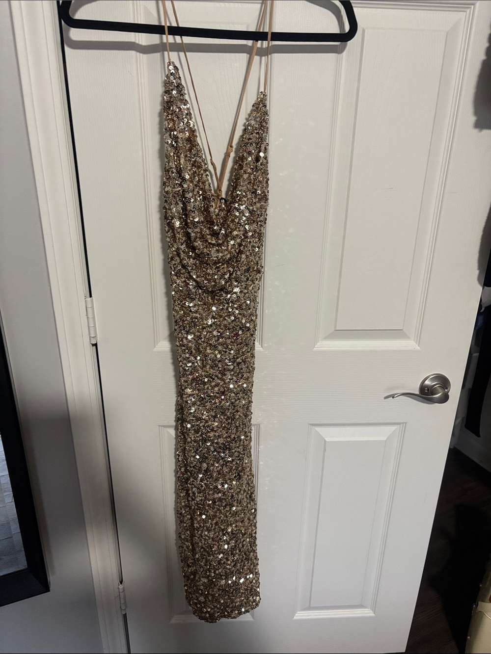 Gold Sequin Evening Dress - Brand: